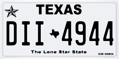 TX license plate DII4944