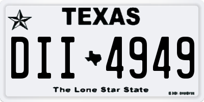 TX license plate DII4949