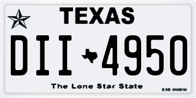TX license plate DII4950