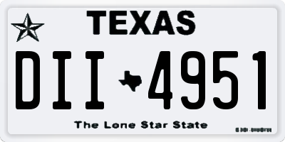 TX license plate DII4951