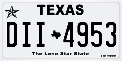 TX license plate DII4953