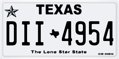 TX license plate DII4954