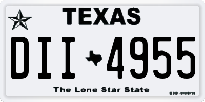 TX license plate DII4955