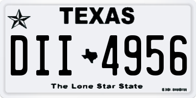 TX license plate DII4956