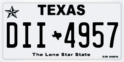 TX license plate DII4957
