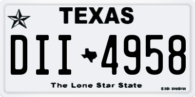 TX license plate DII4958