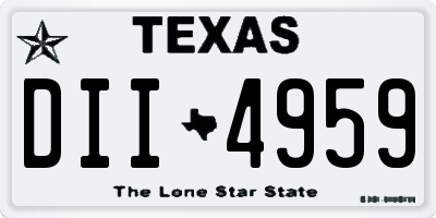 TX license plate DII4959