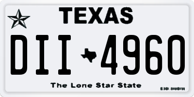 TX license plate DII4960