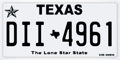 TX license plate DII4961