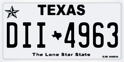 TX license plate DII4963