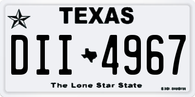 TX license plate DII4967