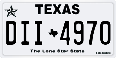 TX license plate DII4970