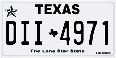 TX license plate DII4971