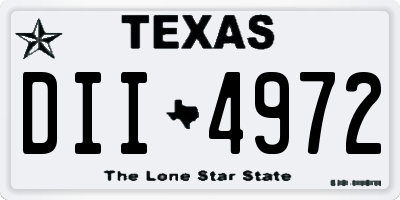 TX license plate DII4972