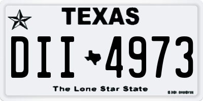 TX license plate DII4973