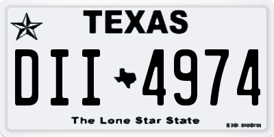 TX license plate DII4974