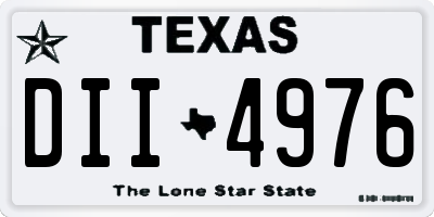 TX license plate DII4976