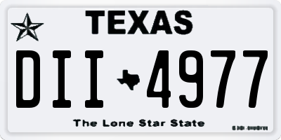 TX license plate DII4977