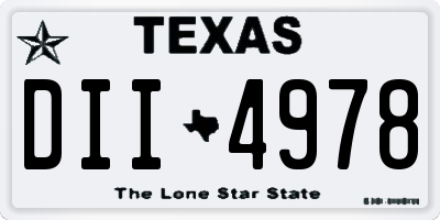 TX license plate DII4978
