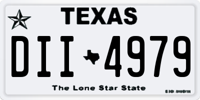 TX license plate DII4979