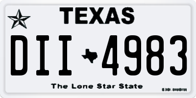 TX license plate DII4983