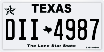 TX license plate DII4987