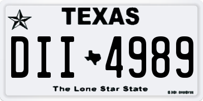 TX license plate DII4989