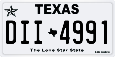 TX license plate DII4991