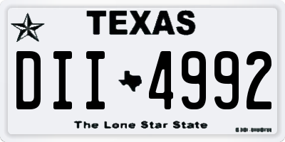 TX license plate DII4992