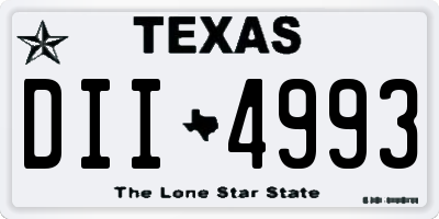 TX license plate DII4993