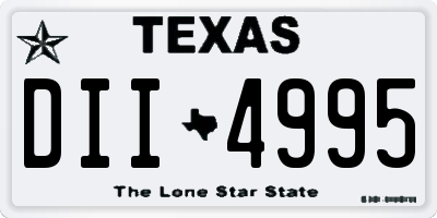 TX license plate DII4995
