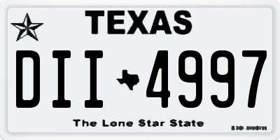 TX license plate DII4997