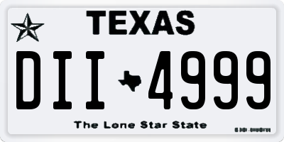 TX license plate DII4999