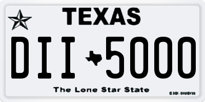 TX license plate DII5000