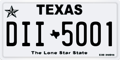 TX license plate DII5001