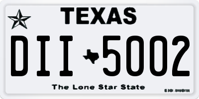 TX license plate DII5002