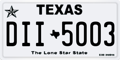 TX license plate DII5003