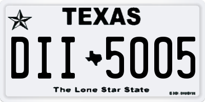 TX license plate DII5005