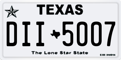 TX license plate DII5007