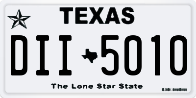 TX license plate DII5010