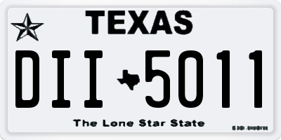 TX license plate DII5011