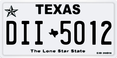 TX license plate DII5012
