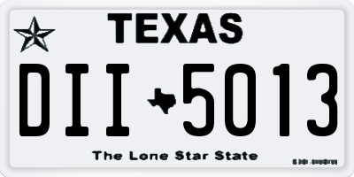 TX license plate DII5013