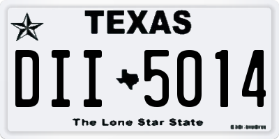 TX license plate DII5014