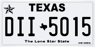 TX license plate DII5015