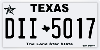 TX license plate DII5017