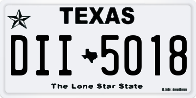 TX license plate DII5018