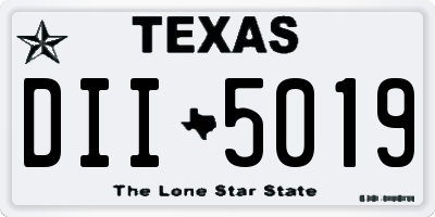 TX license plate DII5019