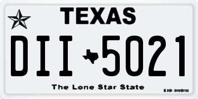 TX license plate DII5021