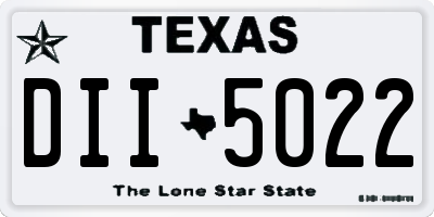 TX license plate DII5022